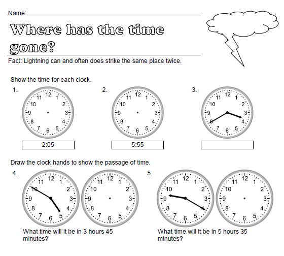 Where has the Time Gone? (Elapsed Time Worksheet) | Educational Resource